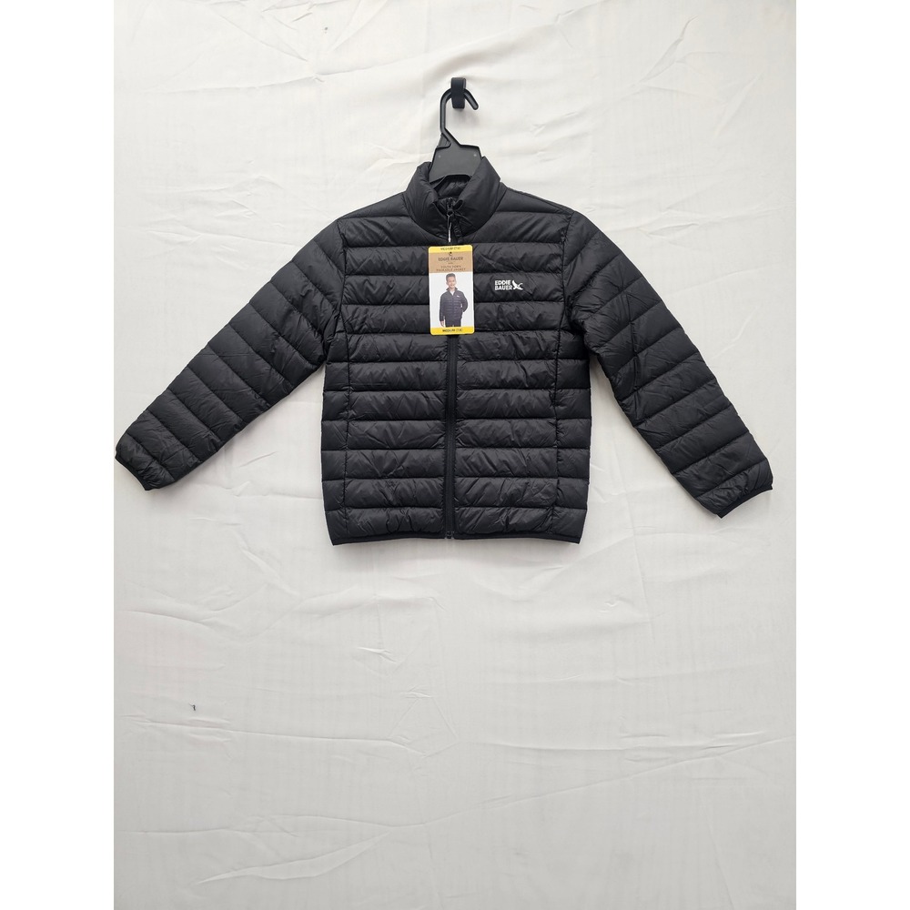 Eddie Bauer Youth Down Packable Jacket Black Kids Size Medium‎ 7/8 E934OW903 NEW